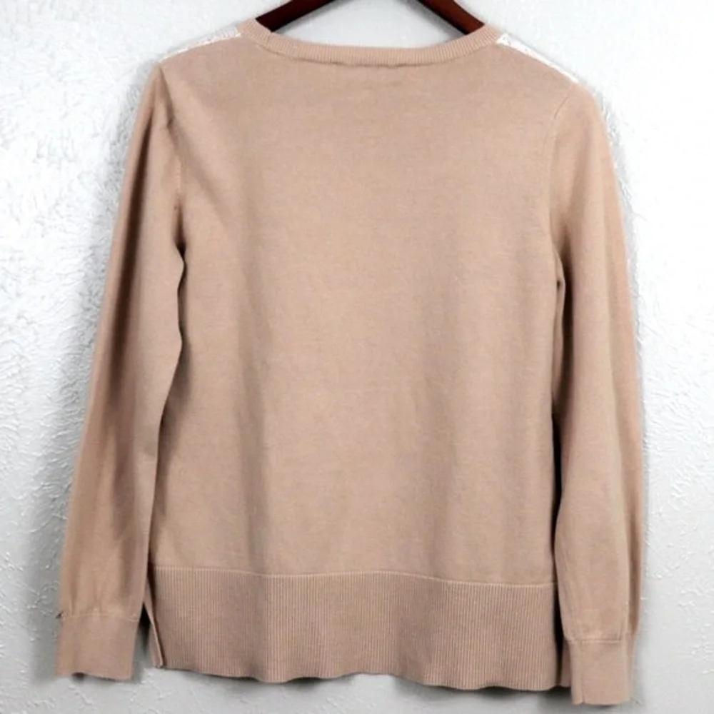 Ann Taylor LOFT | Lace overlay Sweater - Picture 2 of 7